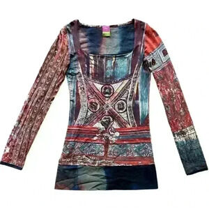 Save The Queen Vintage Y2K Lighthouse Long Sleeve Dress
